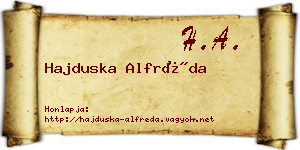 Hajduska Alfréda névjegykártya